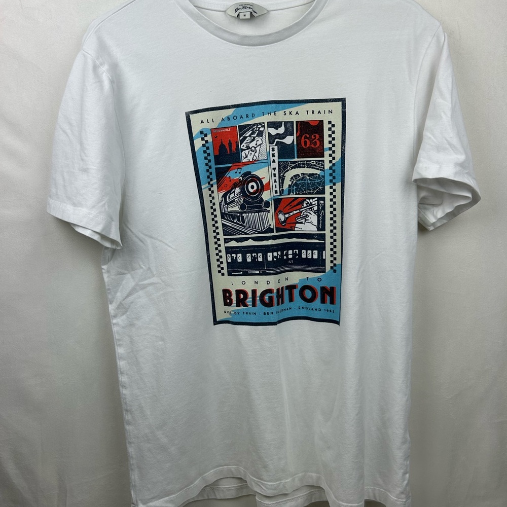 Ben Sherman White Graphic T-Shirt Size M